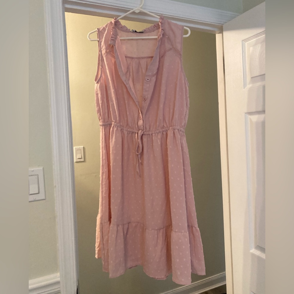 Pink button down dress